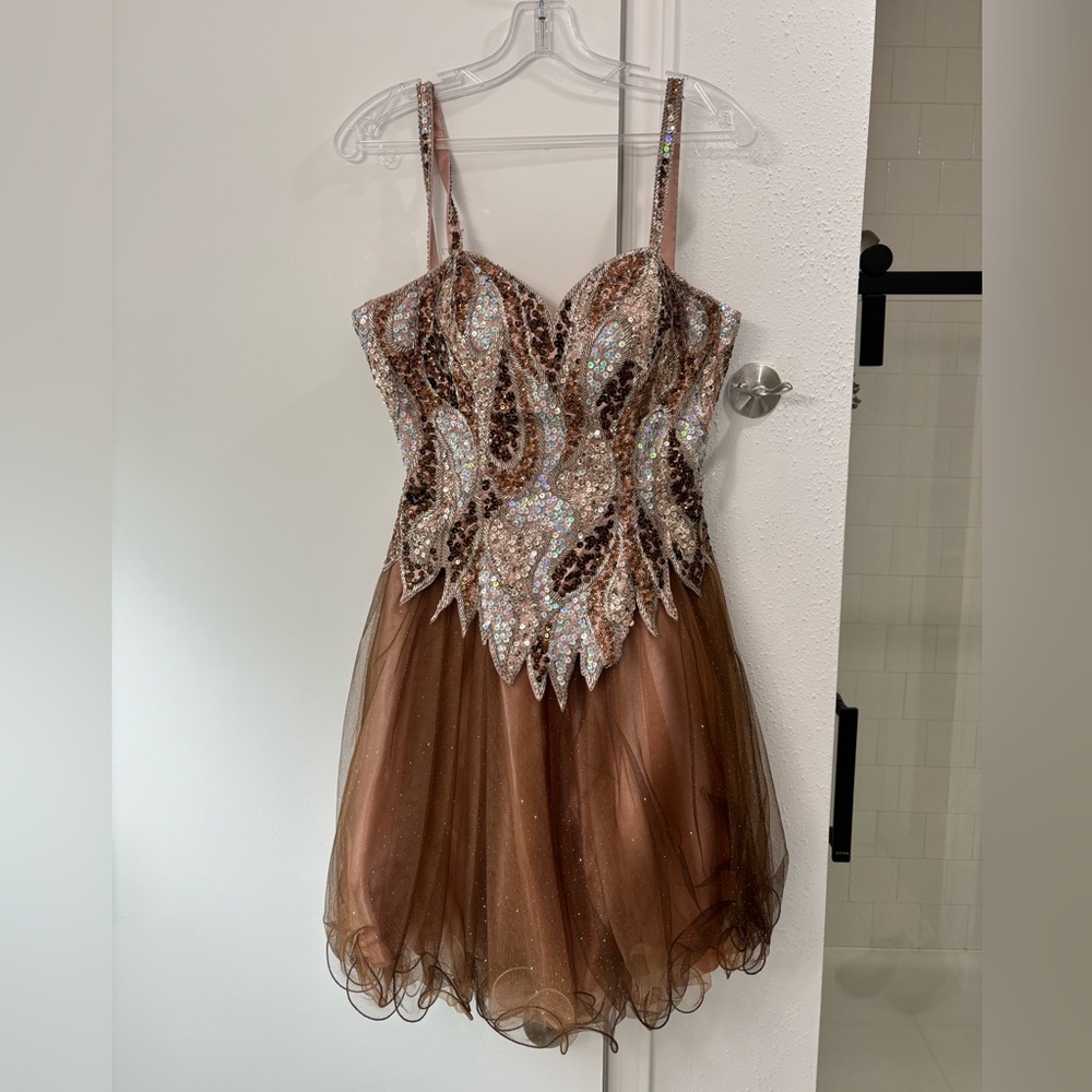 Ethereal bronze dress with sequins